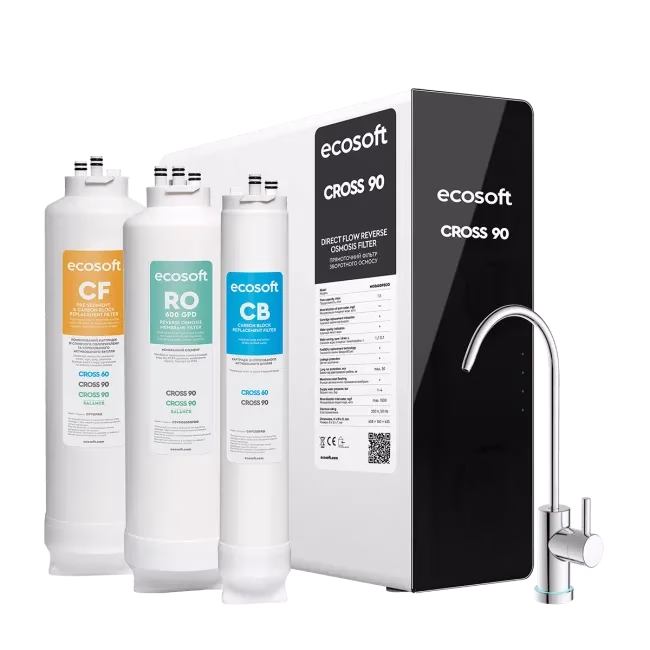 Ecosoft CROSS 90 direct flow reverse osmosis filter