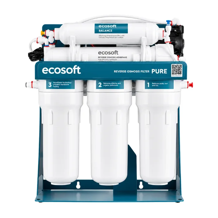 Ecosoft PURE Balance reverse osmosis filter with mineralization and pump